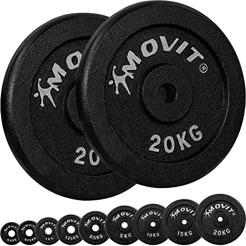 ADATTABILE: Questo set di dischi pesi è conveniente perché è composto da 2 dischi da 20 kg, ed è facile da regolare il peso che ti occorre secondo il tuo programma fitness.