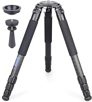 Amazon 大型 カーボン三脚 40mm パイプ径 4段 ナットロック式 ボウル3脚 Artcise 軽量 頑丈 10層カーボンファイバー 耐荷重40kg プロレベル カメラビデオ さんきゃく 75mmボウルアダプター付き 三段開脚で10cm 160cmの使用高度 自由調節 一眼レフ Dslr デジカメ
