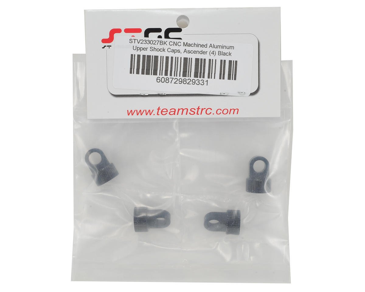 ST Racing Concepts CNC Machined Aluminum Upper Shock Caps, Ascender (4) Black STV233027BK