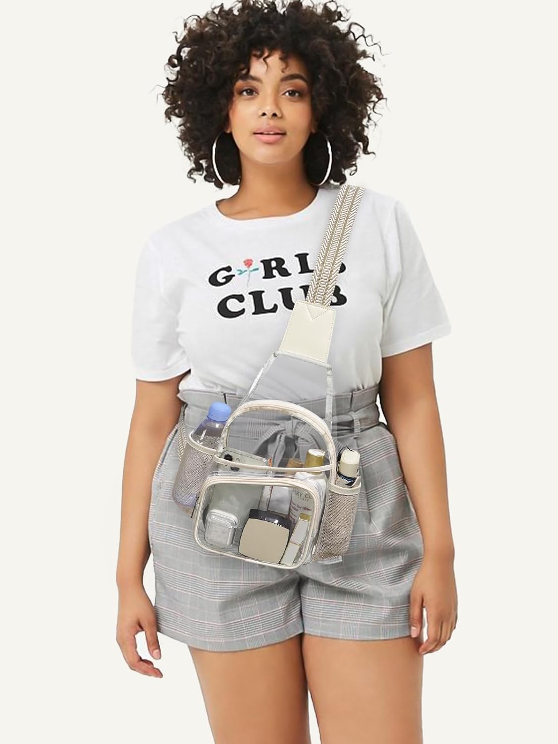 Clear Bag for Stadium Events, Clear Crossbody Bag For Women Men, Transparent Purses, See Through Large Sling Backpack - Image 2