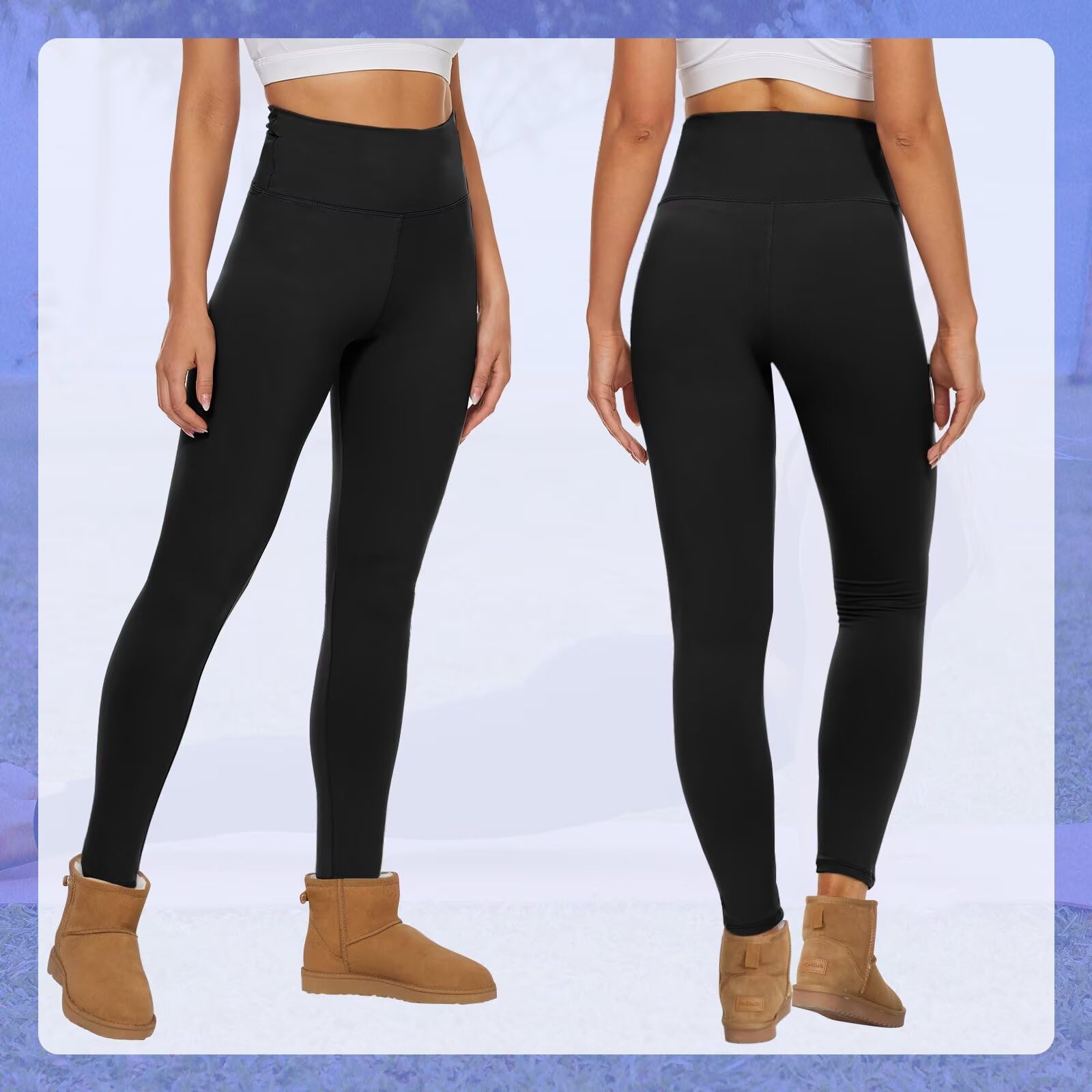 TNNZEET Leggins Termici Donna Vita Alta Termico Invernali Autunno e Inverno
