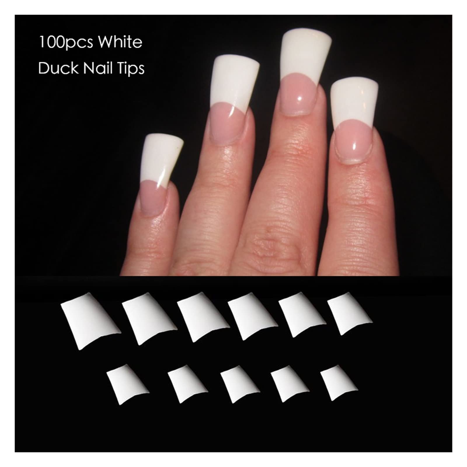 Amazon.co.jp: 100 個アヒルの足アクリルネイルチップアヒルファン