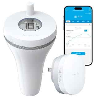 GoveeLife Smart Pool Thermometer Wireless App Easy Read, WiFi Digital Pool Thermometer Floating with IPX7 Waterproof, Notification Alert, Water Temperature Monitor for Swimming Pond, Bath Tub, Hot Tub - Amazon product rated Grade B