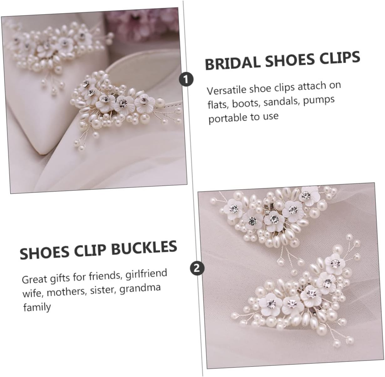 Shoe Clip Flowers Decoration Wedding Decoration Embellishments Pearls Shoe DIY Ornaments Appliques