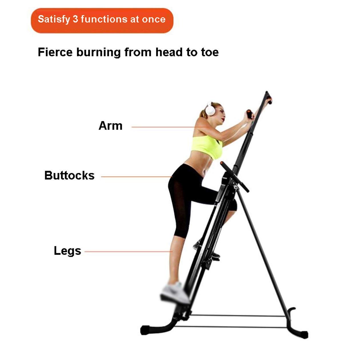 Vertical Climber Machine Multifunzione Fitness Stepper Home Gym Esercizio Bicicletta da Arrampicata Verticale Pieghevole per Allenamento a intervalli ad Alta intensità