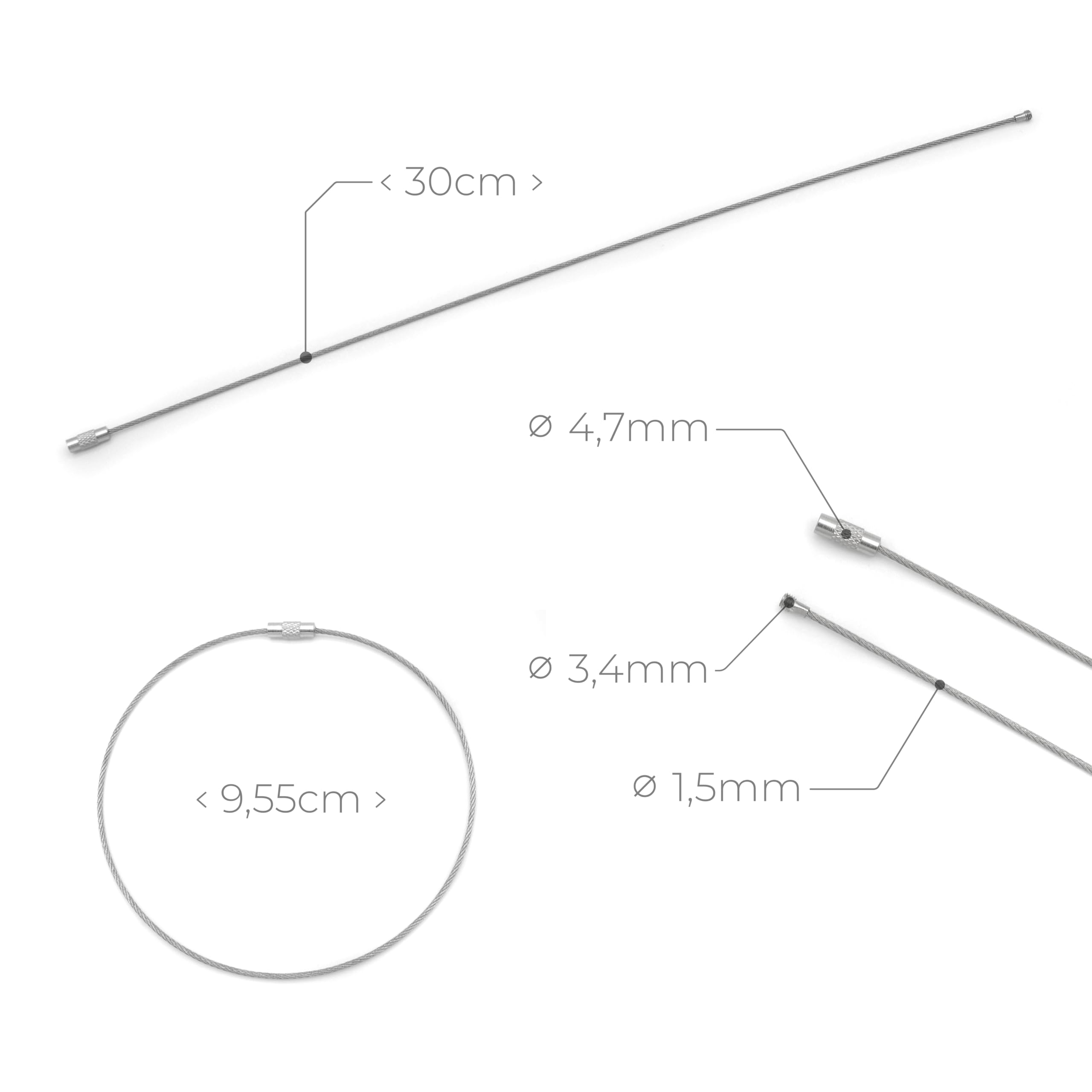 OH3 Fitgadgets uchwyt na łańcuszek ze stali nierdzewnej (5 sztuk) – pierścienie woskowe 30 cm do gorącego wzrostu łańcuchów rowerowych – pierścienie do łańcucha wielokrotnego użytku dla czystej