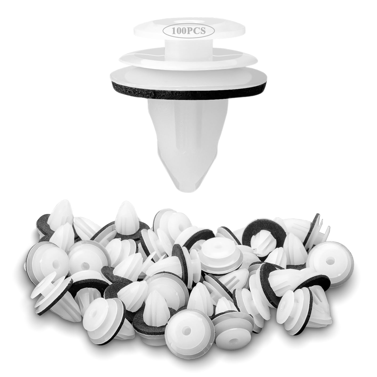 Clips De Fixation Auto Universels - Lot De 100 Agrafes Plastique Pour Panneaux De Porte, Pare-chocs - 6