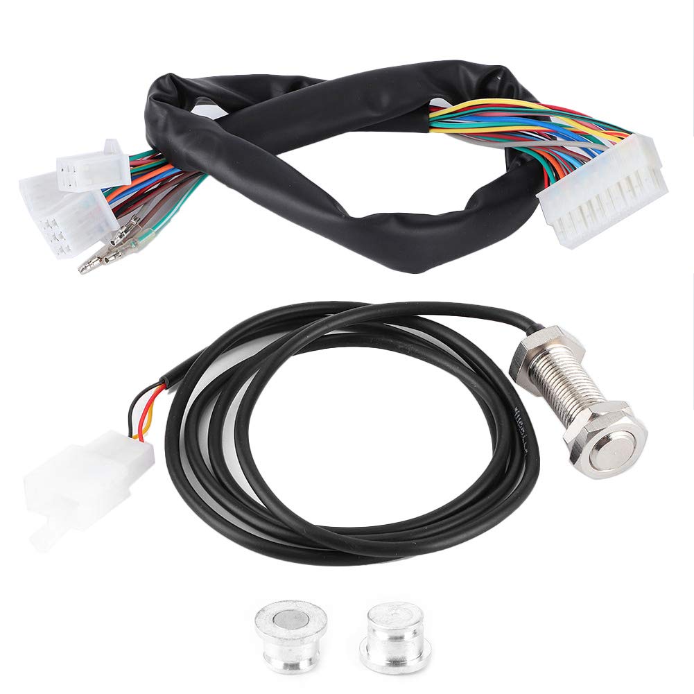 Tachimetro Digitale LCD LED Tachimetro ABS Contachilometri Calibro Contagiri per Moto Strumento Refitting Moto Adatto per Nero
