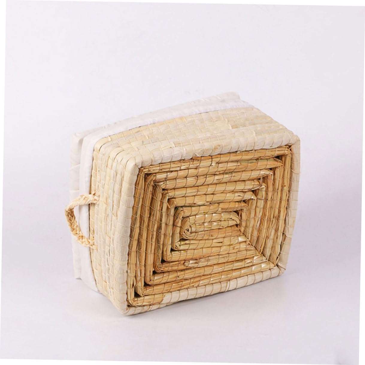 Woven Bread Basket with Lid 25x30x14cm Straw Material Insulated Steamed Bun Holder Kitchen Organizer Egg Storage Container for Home Dining and Serving