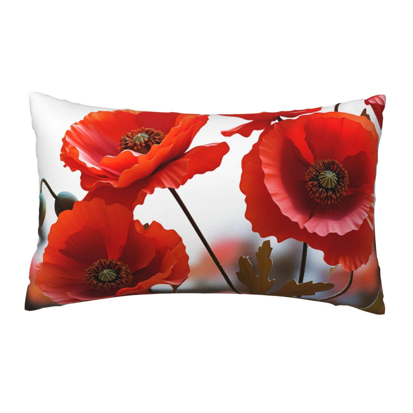FodPand Luxury Velvet Pillow Cases 12 x 20 inch Super Soft Decorative Throw Pillow Covers - Flowers Vivid Petals Pillowcases Modern Lumbar Cushion Cases for Couch Sofa Bed Pillow Shams