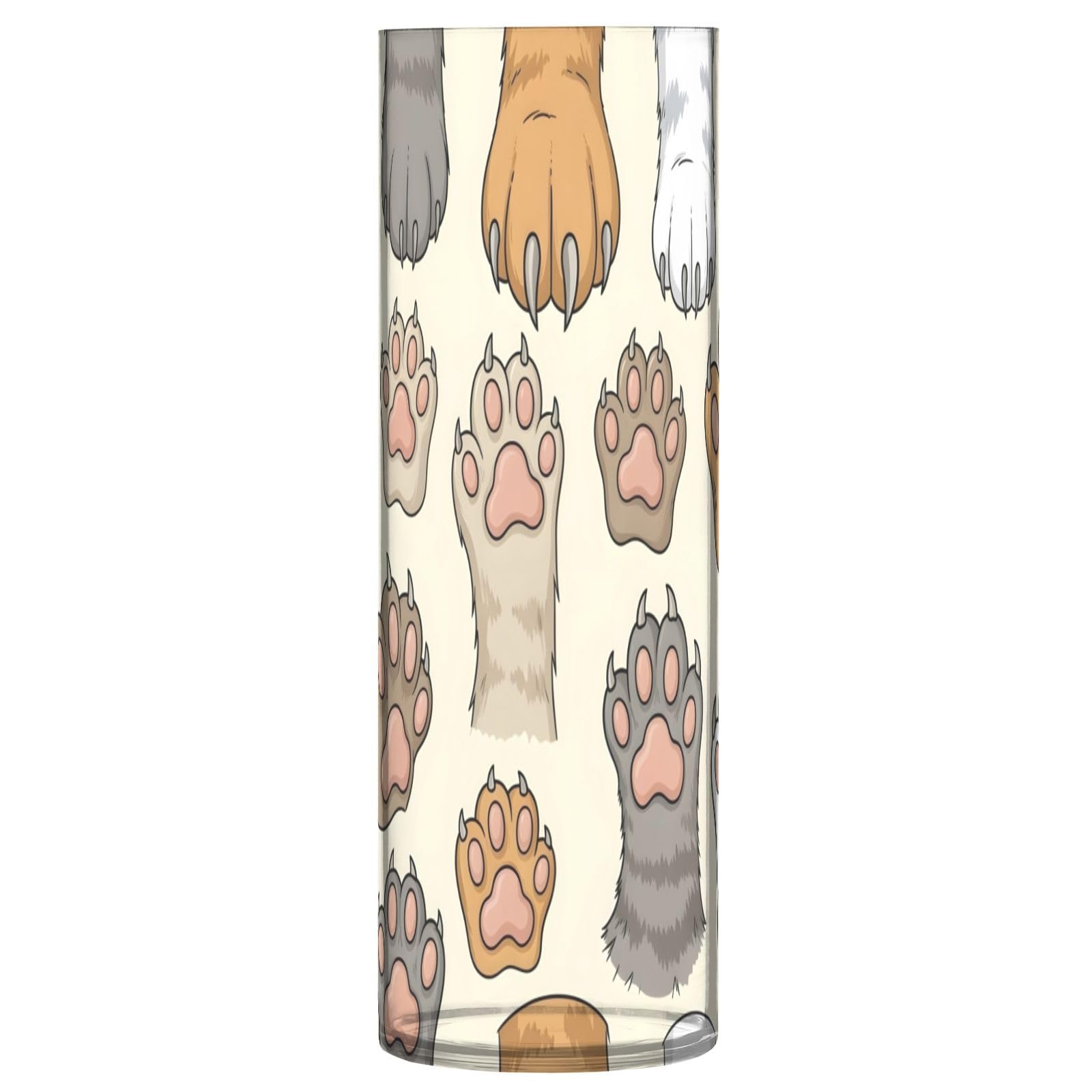 Jarrón de patas de gatos cilíndrico de plástico moderno para flores decorativas de salón