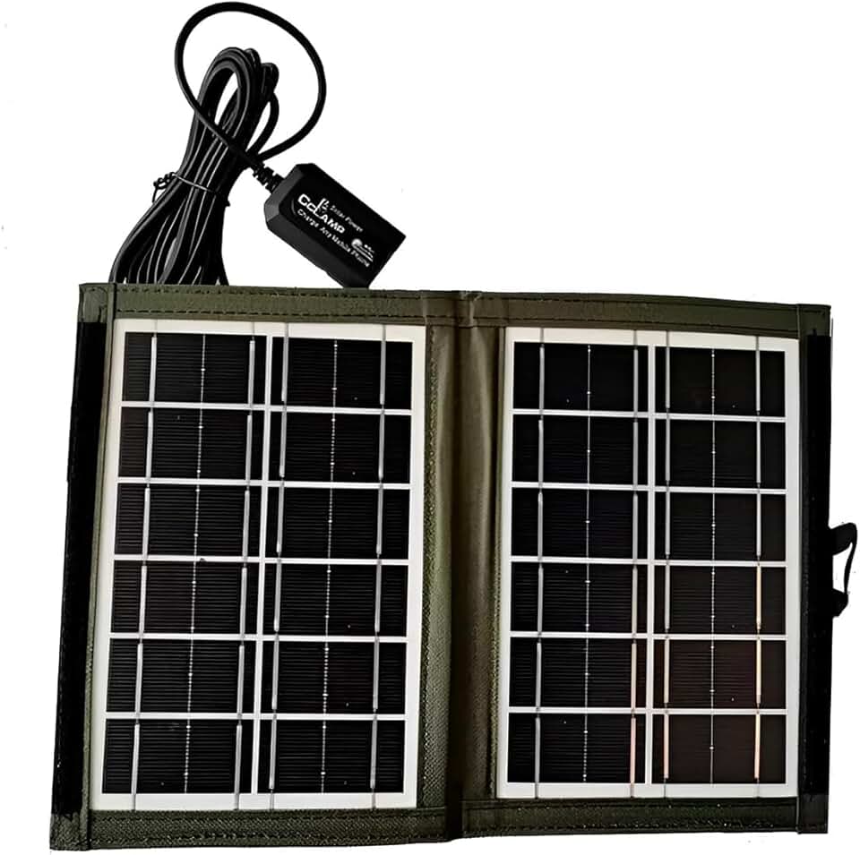 Painel Solar Dobrável 7W com USB – Portátil, à Prova d’Água e Compacto | Carregue Celulares em Trilhas, Camping e Viagens