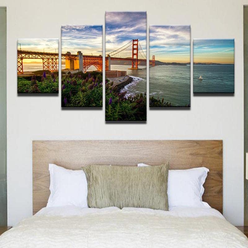 Tableau Salon Moderne San Francisco Poster Mural 5 Panneau Décoration Maison Bureau