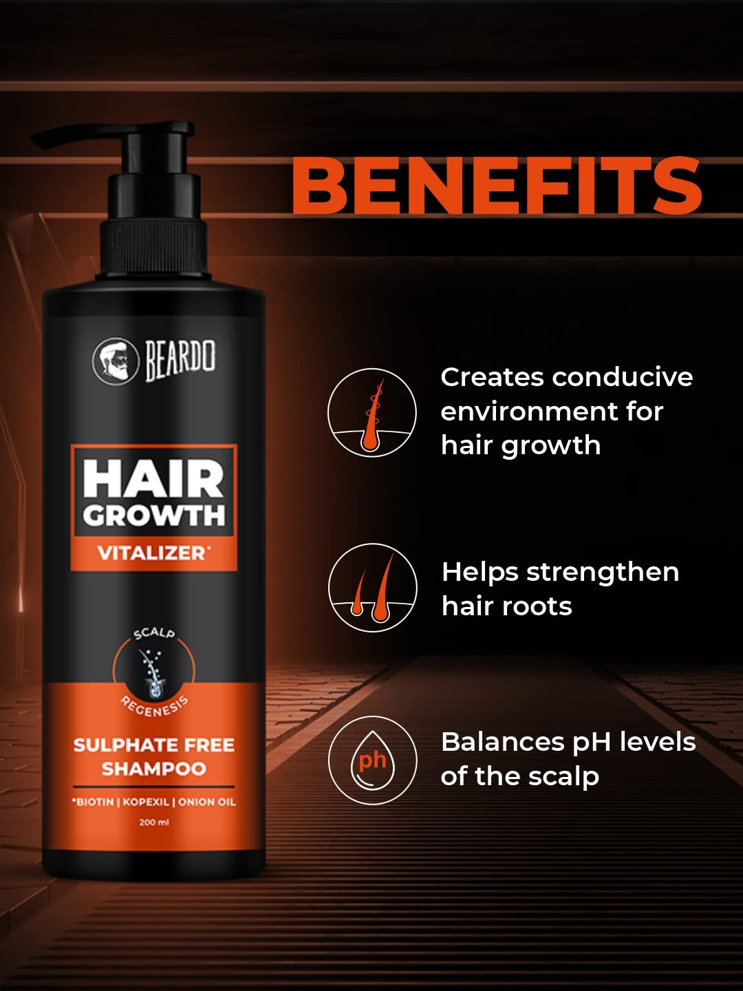 Buy Beardo Hair Growth Vitalizer Shampoo (200ml) Online at Best Price