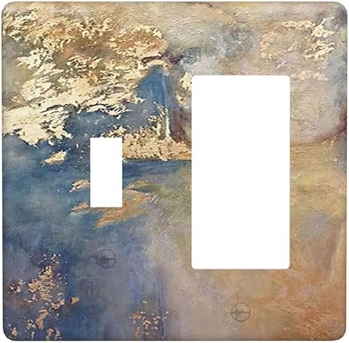 Miniatura 137 de Placa de pared de tortugas marinas, hierba oceánica, medusas, peces y algas marinas, placa de pared de doble palanca, cubierta de interruptor de luz