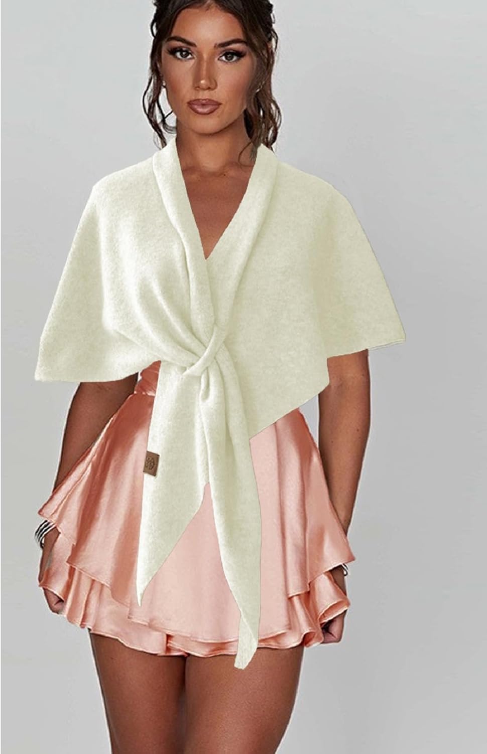 Shawl Wraps For Women,Womens Knitted Knotted Shawls Wool Cashmere Shoulder Top Sweater Shawl Scarf for Fall Winter - Image 2