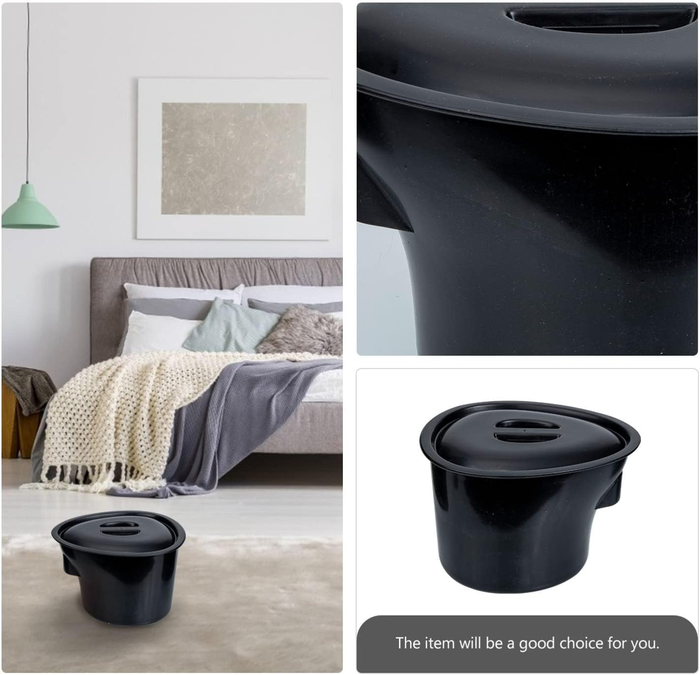 Cabilock Portable Potty Bucket with Lid 5L Plastic Chamber Pot for Elderly Women and Patients Contoured Design for Comfortable Home and Hospital Use