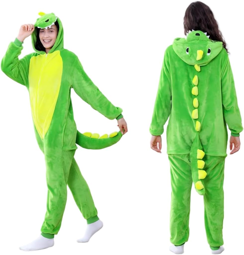 Unisex Adult Animal Onesie Pajamas, Cozy Flannel Halloween Costume, Homewear, Sleepwear for Men and Women