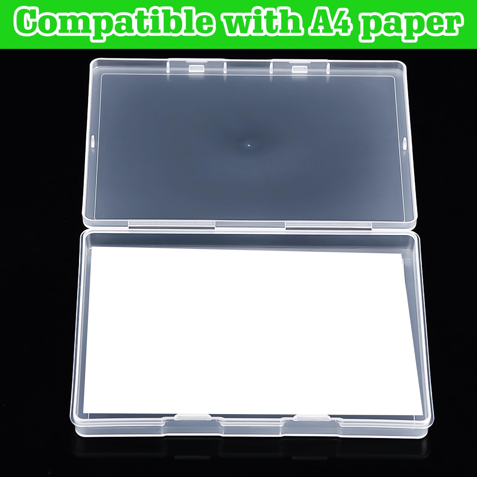 BSTKEY 4 Scatole Portadocumenti A4 Plus Con Coperchio – Custodie Trasparenti Impilabili, Antipolvere E Impermeabili, Per Ufficio E Casa, Organizer 36x24x16 Cm