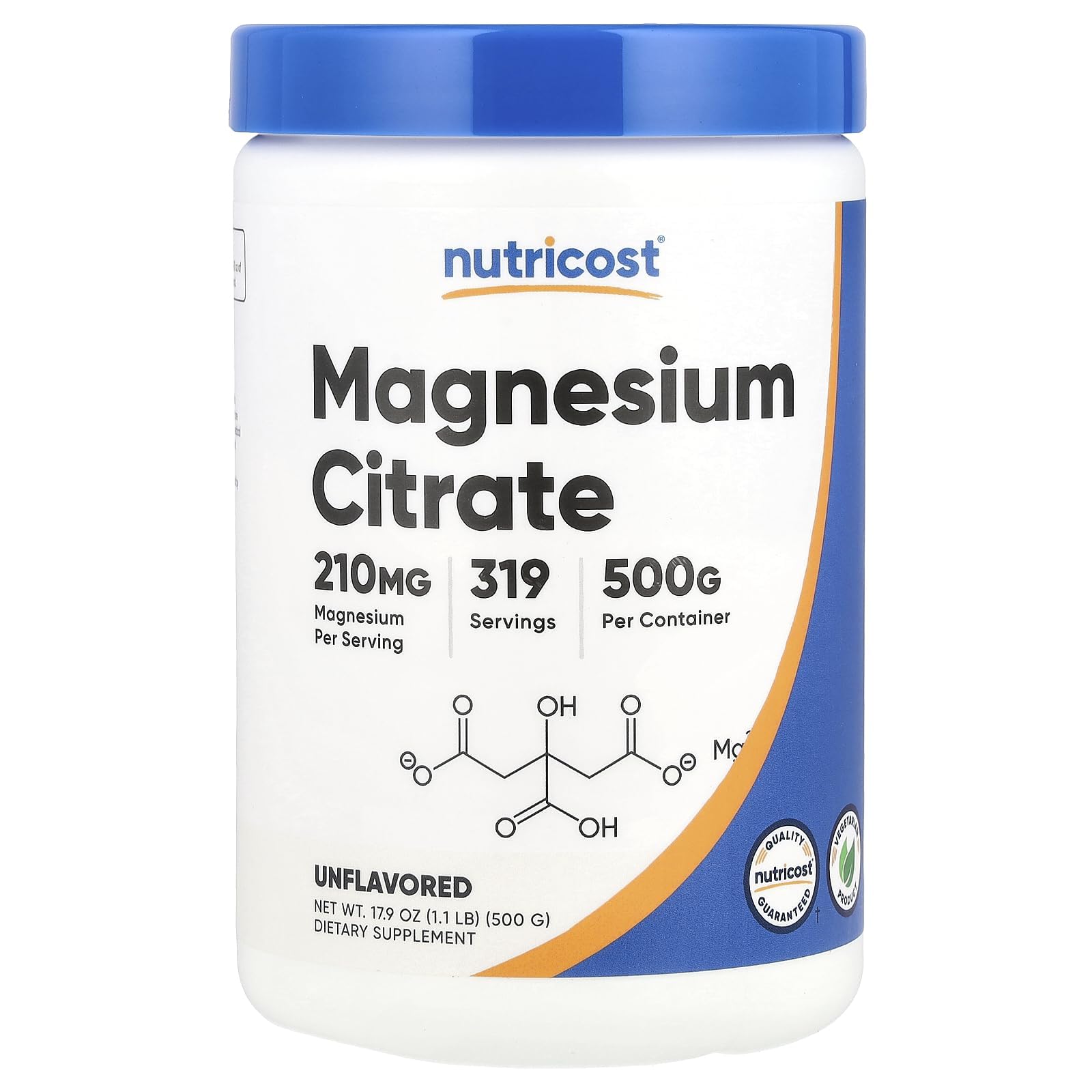 Nutricost Magnesium Citrate Powder (Unflavored, 500 Gram)