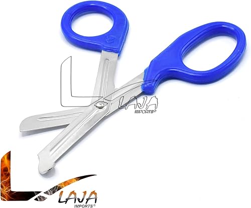 Miniatura 4 de 3 piezas (negro, amarillo y azul) para uso paramédico, vendaje trauma EMT, tijeras de acero inoxidable de 7.25 pulgadas (marca LAJA IMPORTS