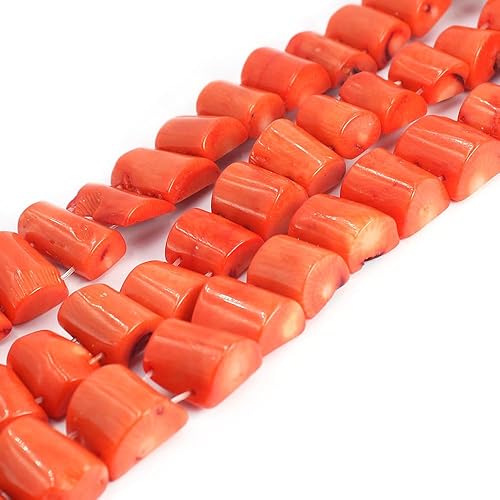 Columna de medio tubo natural de 0.512-0.551 in, 2 agujeros laterales perforados en el lado naranja, bambú, coral, piedras preciosas sueltas,