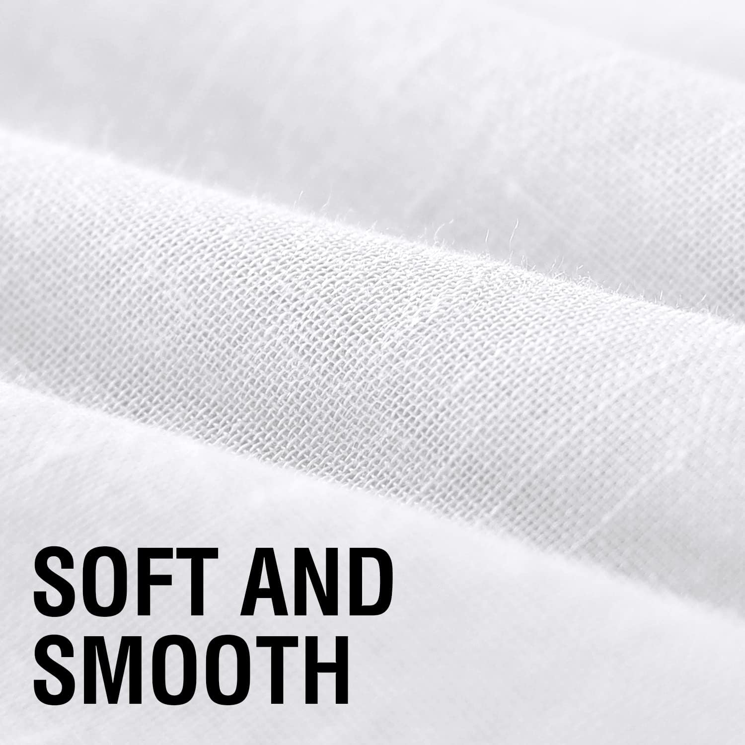H.VERSAILTEX Linen Sheer Curtains 63 Inches Long Grommet Top Natural Linen Blended Sheer Curtains for Living Room Window Treatments Linen Semi Curtain Panels for Bedroom, 2 Panels, Pure White