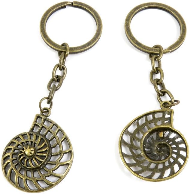 Antique Bronze Keychain Key Chain Tags Keyring Ring Jewelry Making Charms Supplies KC0871 Snail Conch