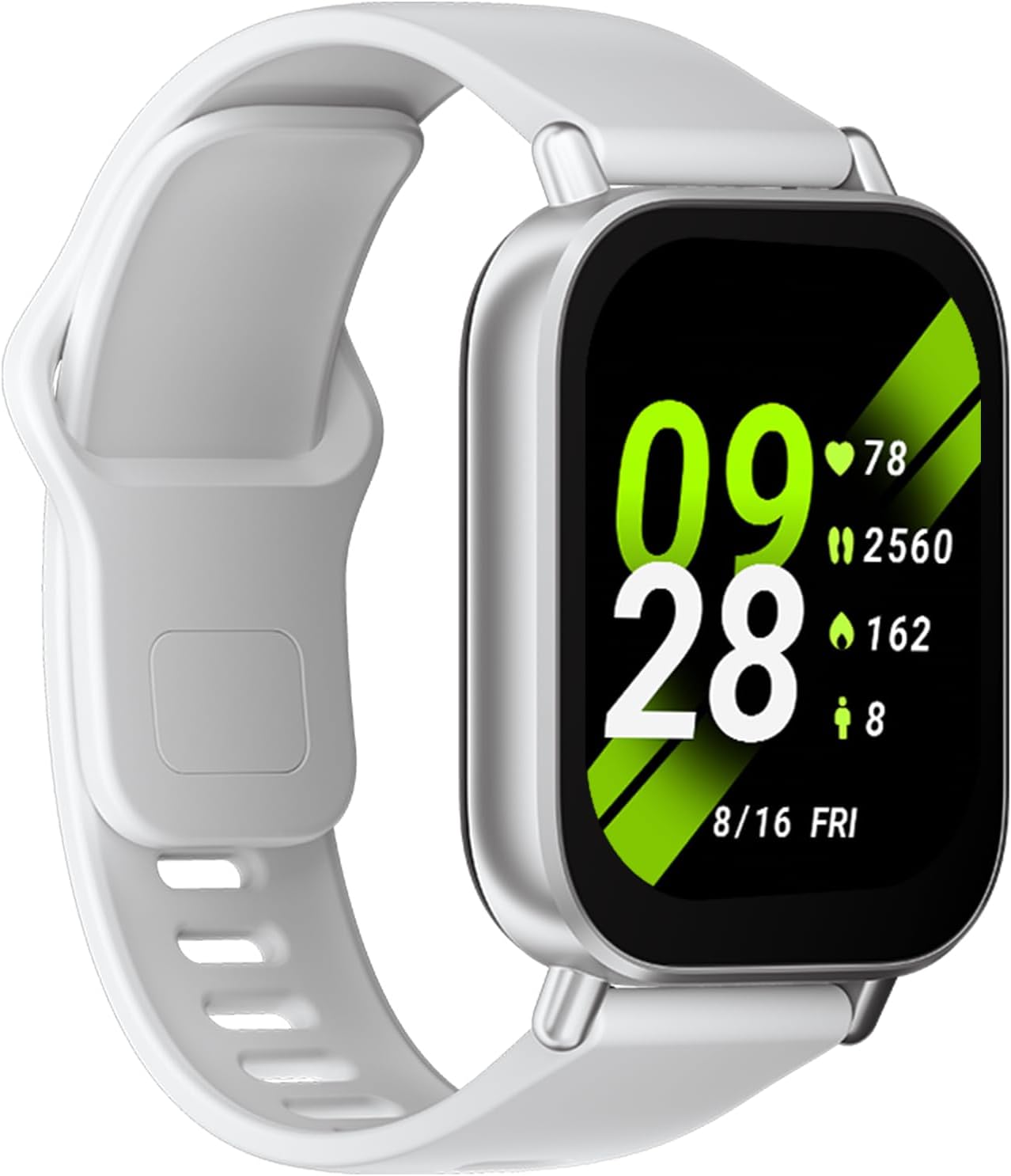 Watch 5 Active, 2" Display, Metal Body, 18 Day Battery, Bluetooth Calling, Advanced AI Noise Cancellation, Alexa, Matte Silver