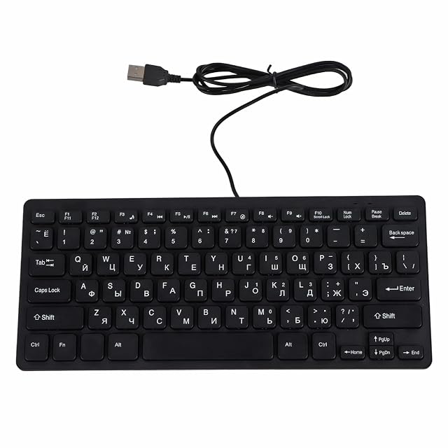 USB Wired Keyboard 78 Keys Language Keyboard with Russian Keyboard German Keyboard French Keyboard Ultra Slim USB Keyboard