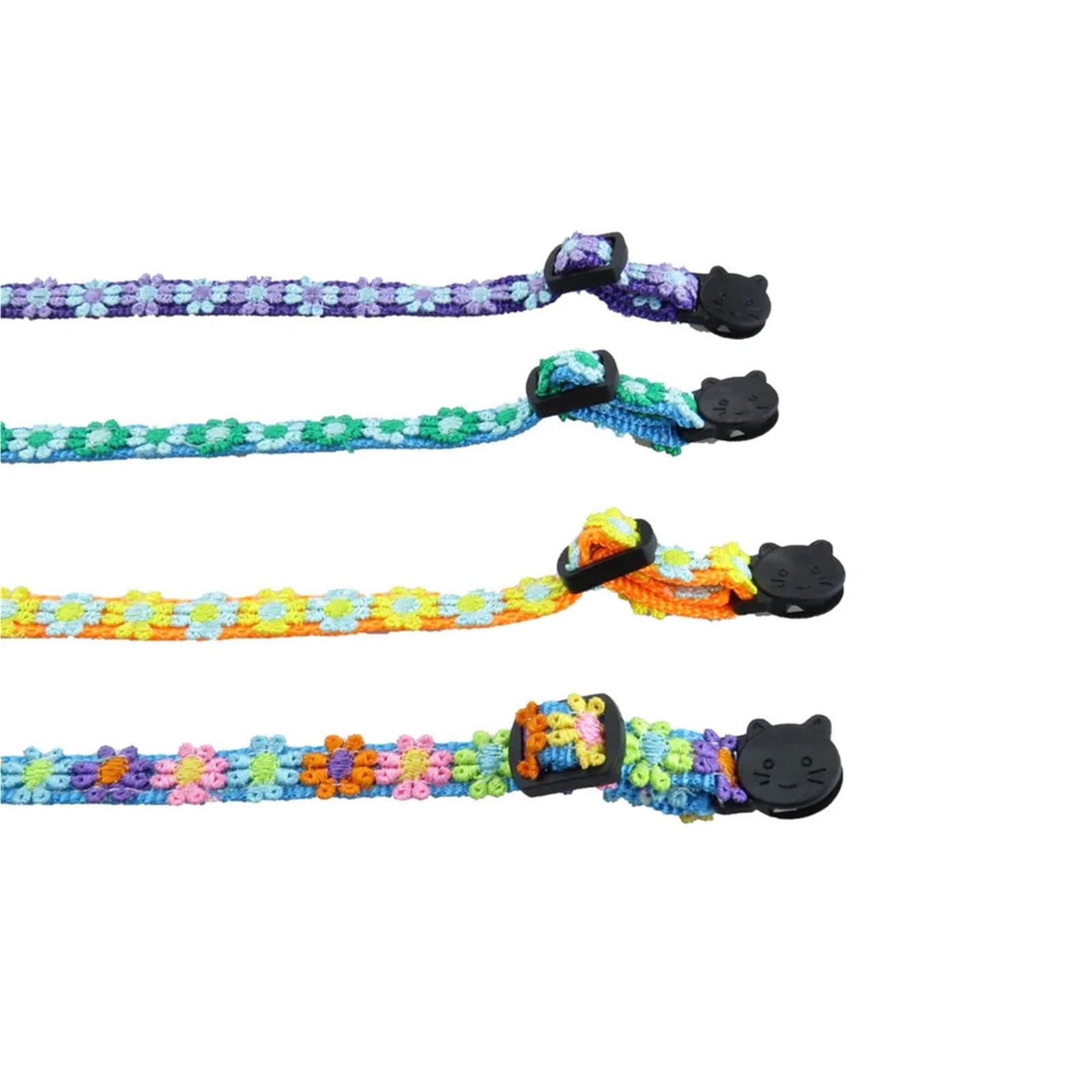 Katzenhalsband, verstellbar, Spitze, Blumenmuster, mit Glöckchen und Anhänger, Schnellverschluss, um EIN Ersticken zu verhindern, for Katzen Welpen(Color5)
