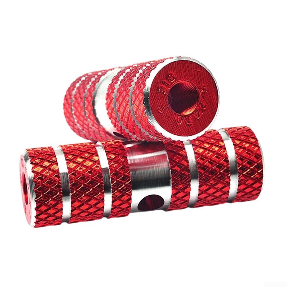 GLOBALHUT 2 Pairs of Sturdy Aluminum Alloy Bike Pegs for and For Mountain Biking Anti Slip Features (Red)
