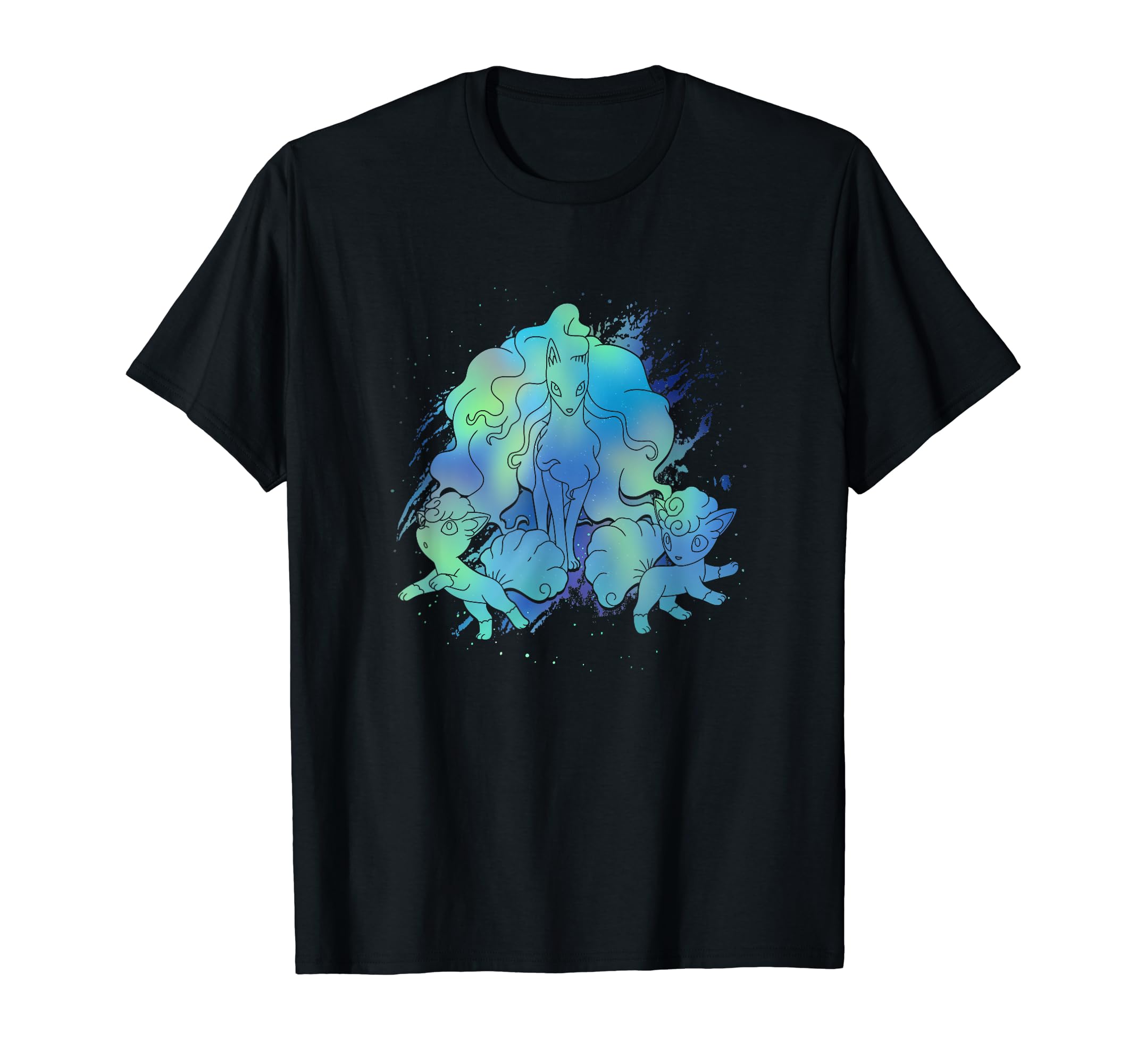 Pokémon Alolan Ninetales & Vulpix Beautiful Northern Lights T-Shirt