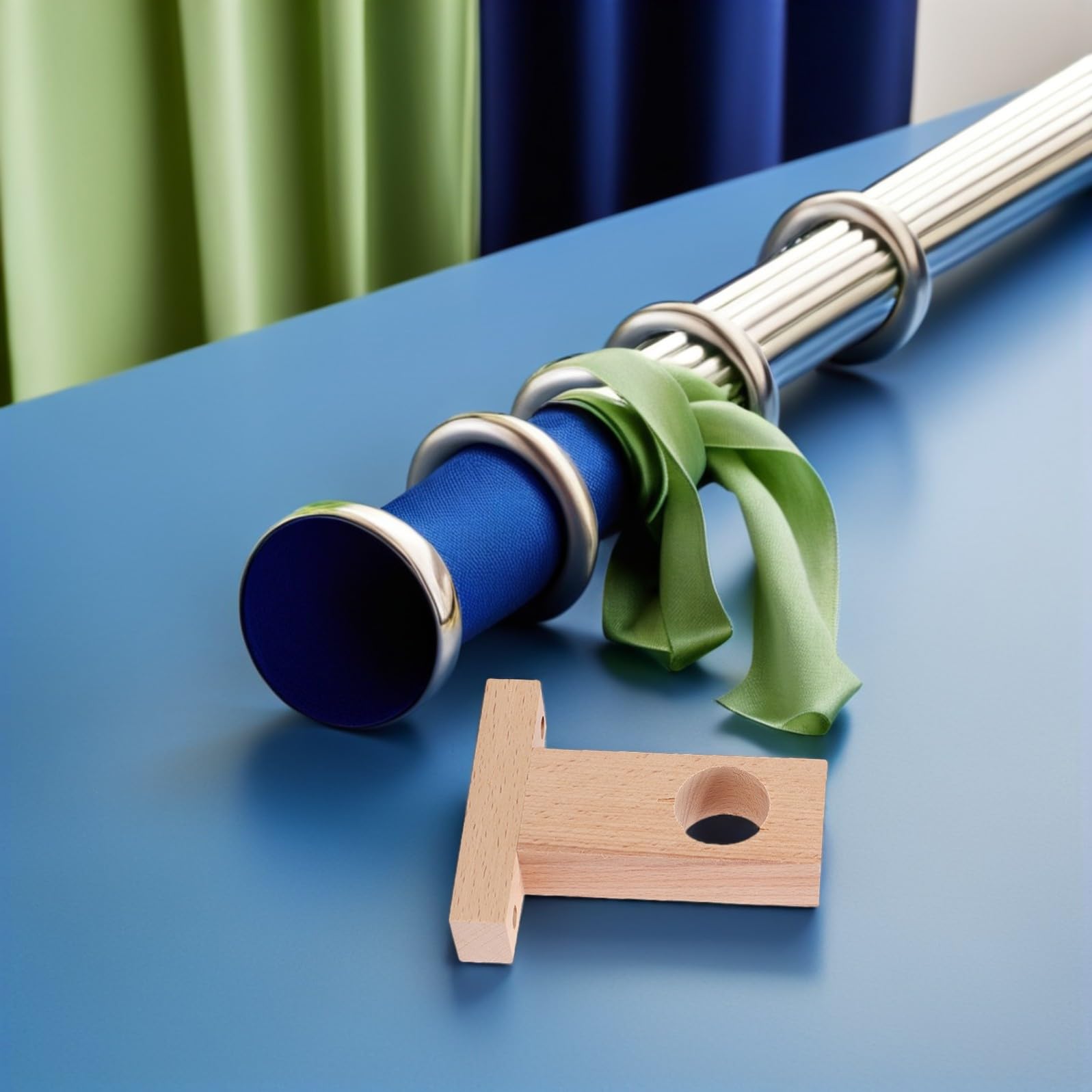 SOIMISS Supporto per Bastone per Tende in Legno 4 Pezzi, Robusto e Resistente, Accessorio per Tende da Interno per Camera e Ufficio