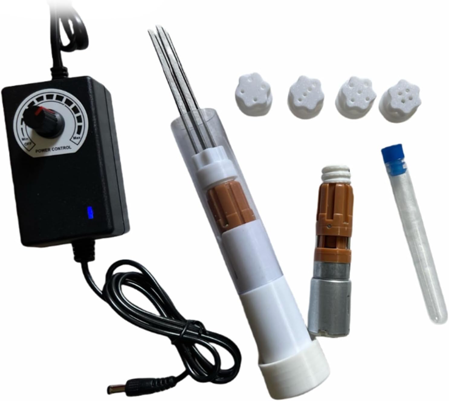 Electric Needle Felt Machine，DIY Portable Adjustable Speed，Kit - Wool Felting Tool with 1-7 Needles，Needle Felting Supplies，Quick Felting(White)