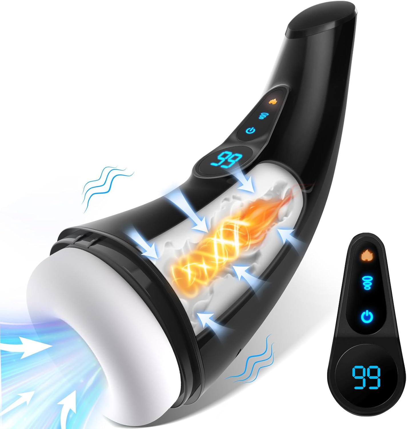 Male Masturbator Mens Sex Toys - Phone Holder Penis Pump Male Sex Toys with 9 Sucking & 9 Vibrating with APP Control, Heating Adult Toys Blowjob Machine, LCD Display Stroker Vibrator Sex Toys for Men