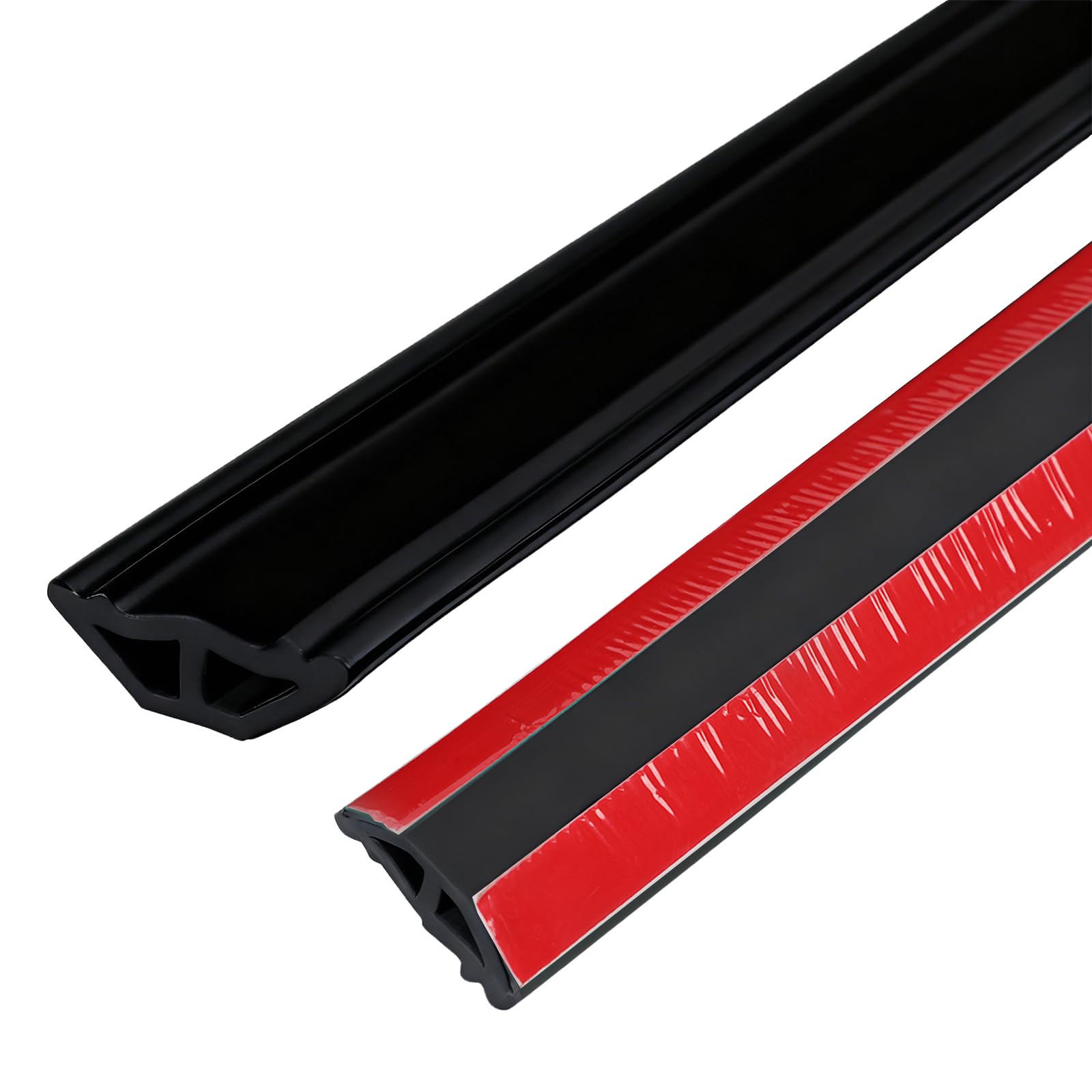 TPE Edging Strip, Self Adhesive Quadrant Trim, Flexible Moulding Skirting Board Trim Strip Beading for Laminate Flooring, Wall Ceiling, Cabinet Countertop,Corner Decoration (Black, 3M)