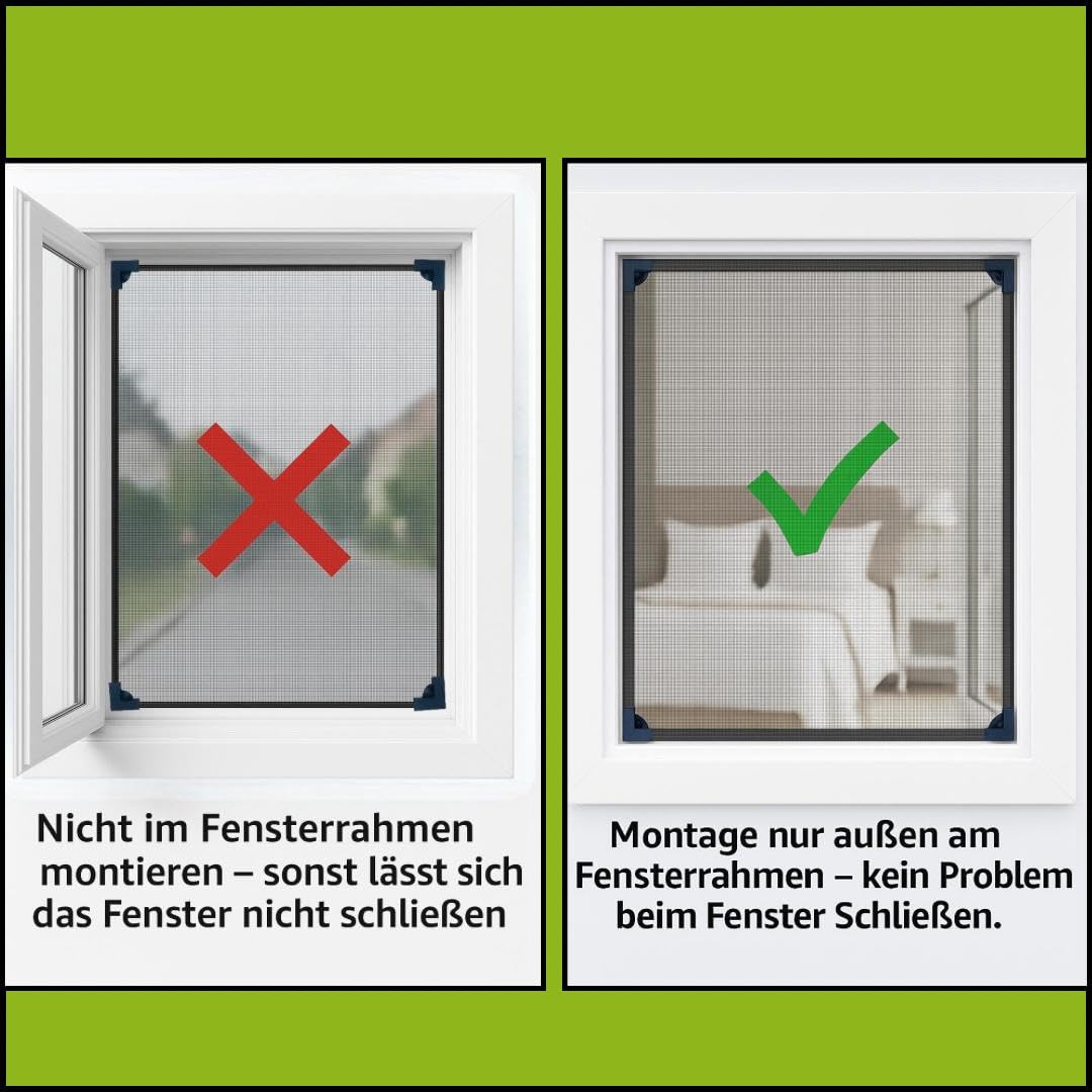 EverChoice Magnetic Fly Screen for Windows 100 x 120 cm, White, Insect Screen Window No Drilling, Can Be Cut to Size - Image 3