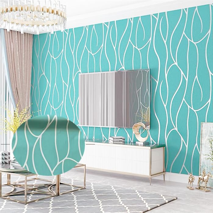 Image of CRIMSON DECORS Green Freestyle SELF Adhesive Wallpaper for Living Room Bedroom Office Hall Corridor Peel and Stick Vinyl Wallpaper - 600X45 CM - 29 SQFT