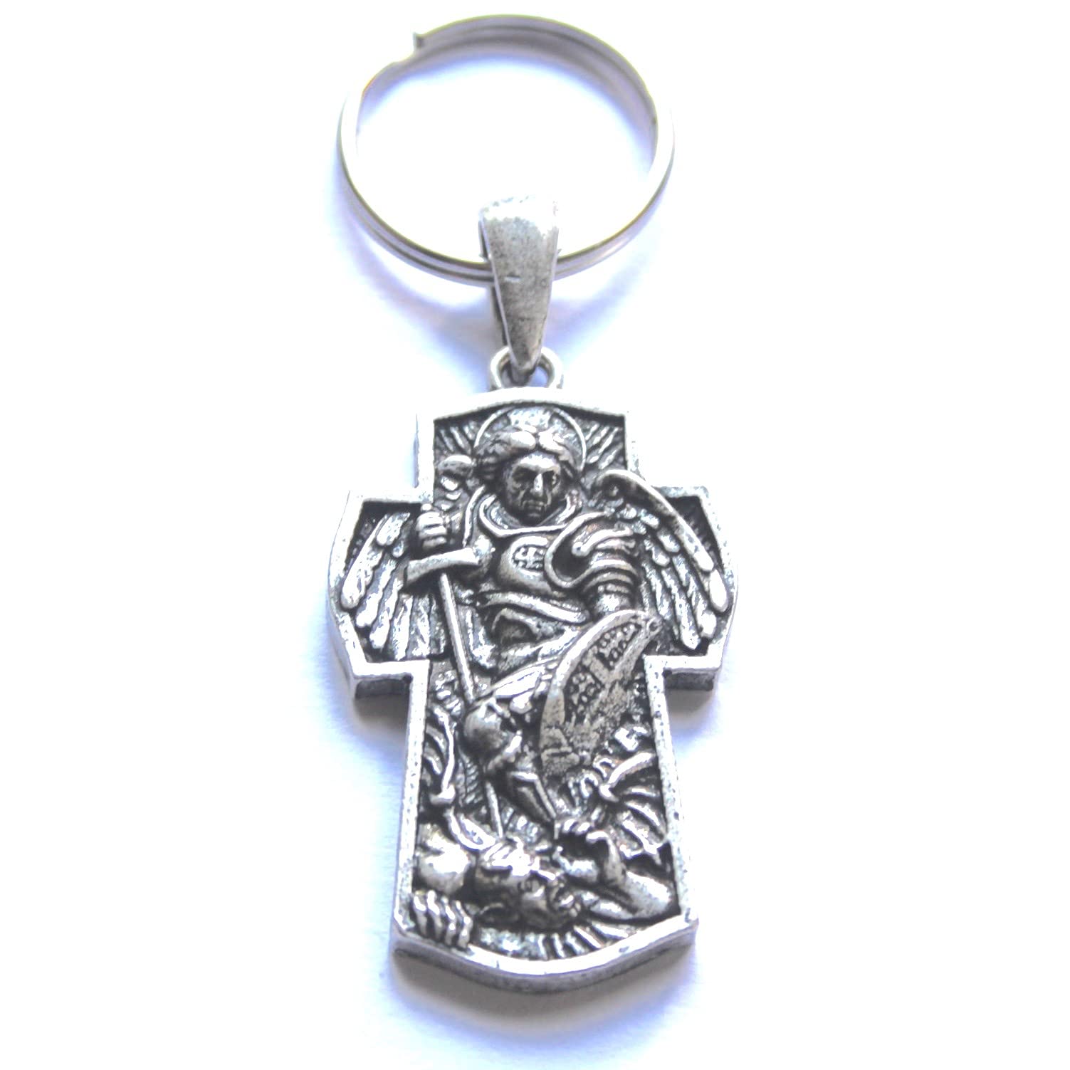 SWORLDesignsSWORLDesigns Saint Michael Protect Us Keyring with Gift Pouch