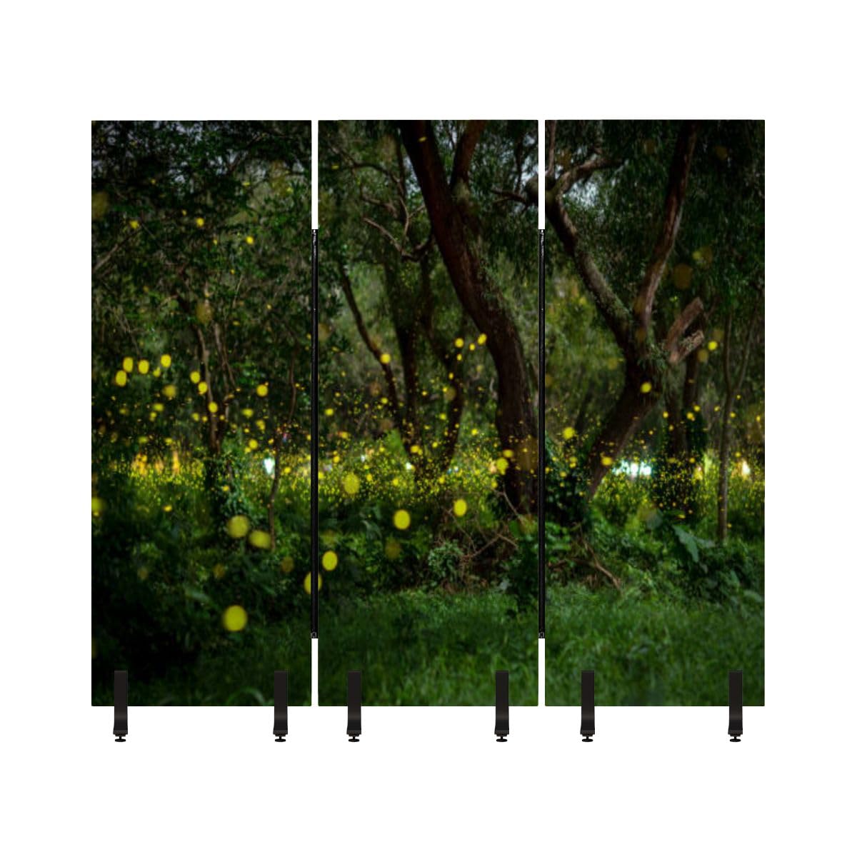 3 Panels Freestanding Acoustic Room Divider Fireflies Soundproof Privacy Screen Folding Sound Absorbing Partition Wall Divider for Office