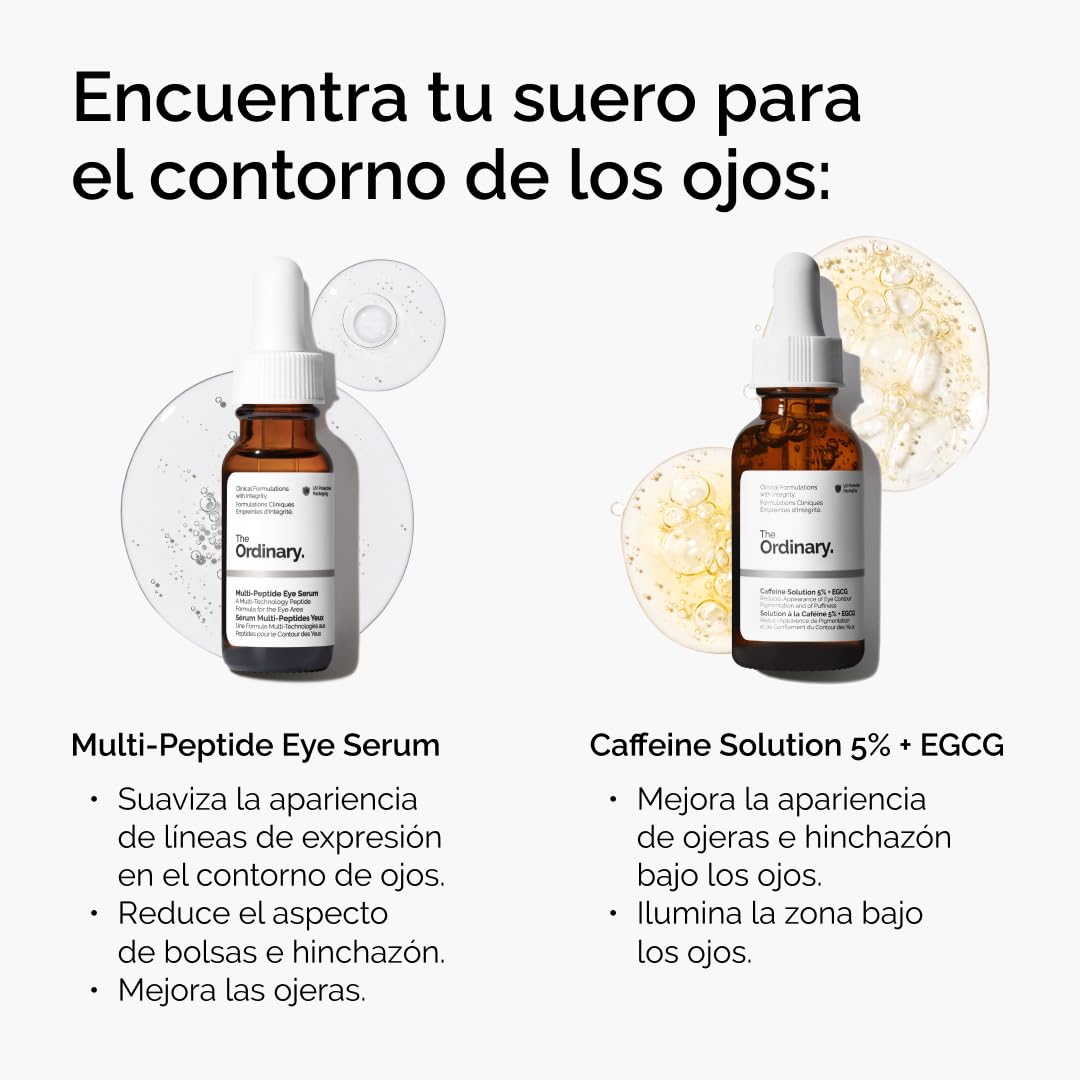 The Ordinary Multi-Peptide Eye Serum, Sérum Multipeptídico para Ojos, Fórmula antiedad para las patas de gallo, las ojeras y la hinchazón, 15 ml