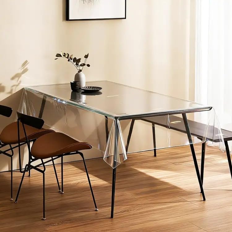 Tischfolie Transparent 220 x 140cm, Abwaschbar Durchsichtige Tischdecke,...