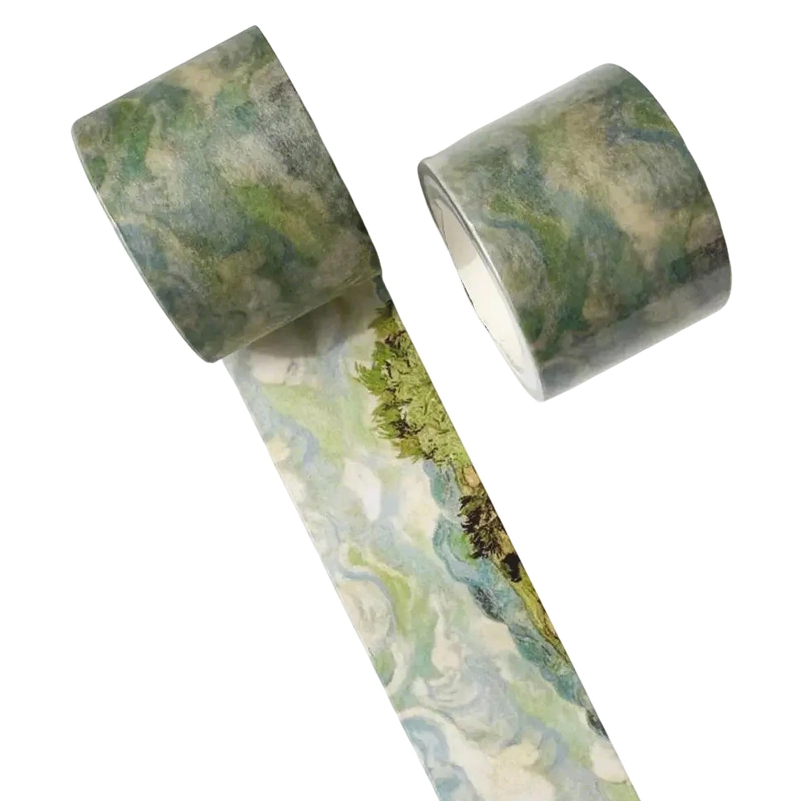 Xjdzineq Oil Painting Pattern Tape for Art Craft 30mm Wide Scrapbooking Aesthetic Masking for Journal Album Packaging Journal