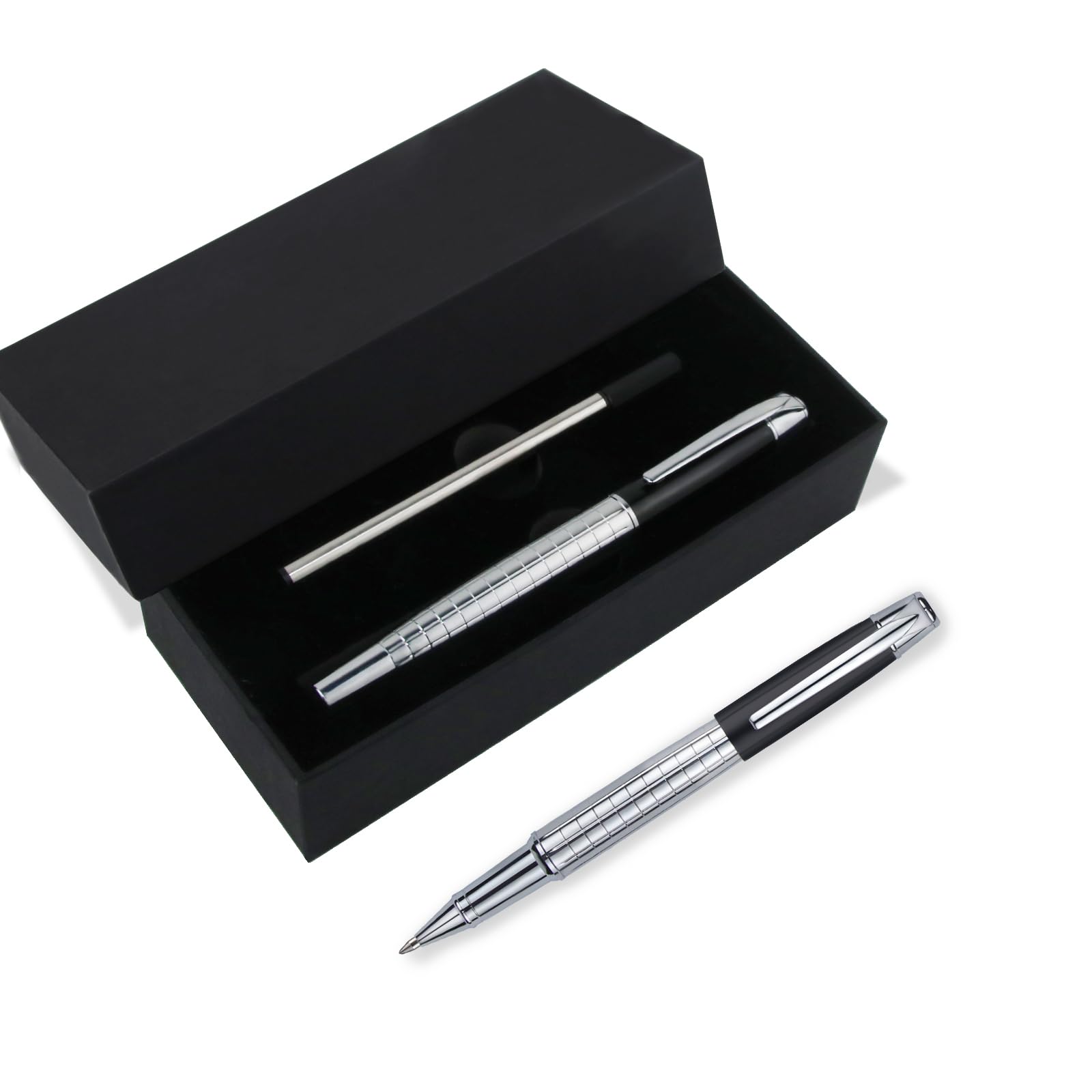 DSKPRTE Luxury Ballpoint Pen with Gift Box&Extra Black Ink Refill for Men&Women Professional Exceutive pen office.(Silver)