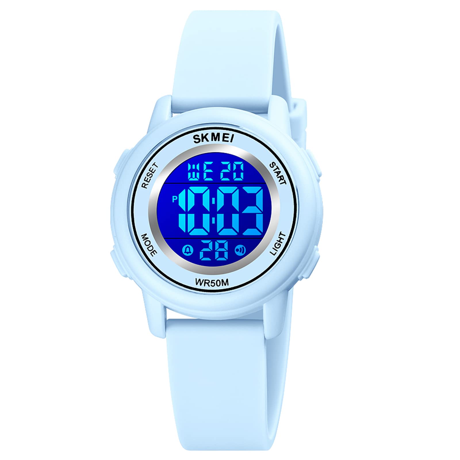 SKMEI Mens Wrist Watch, Waterproof Military Analog Digital Watches with LED Multi Time Chronograph, Stainless Steel Business Watches for Men