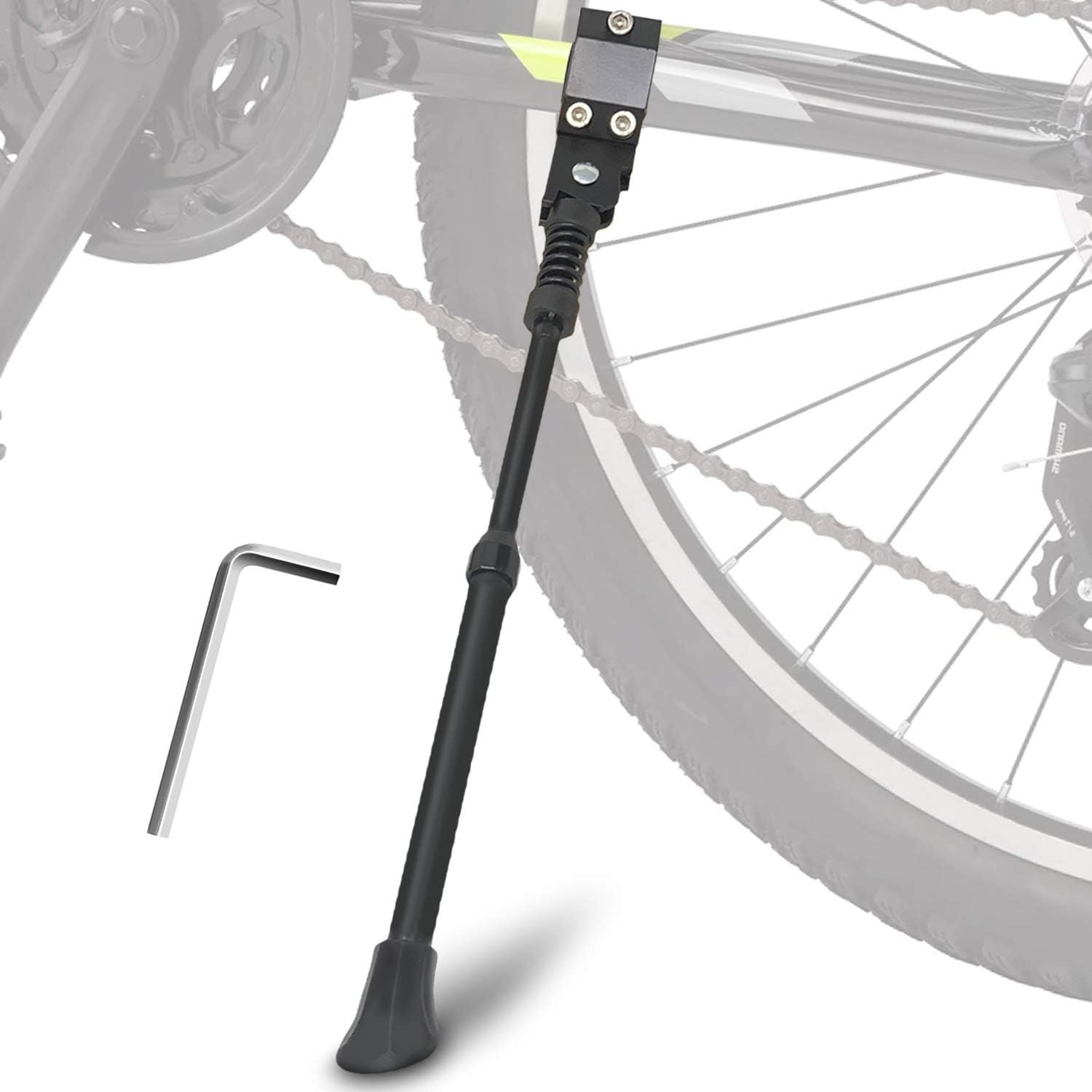 KSEV Bike Kickstand, Adjustable Aluminum Alloy Rear Side Bicycle Stand for 20" 22" 24" 26" Inch Wheel Mountain Road Cycling Bike MTB BMX