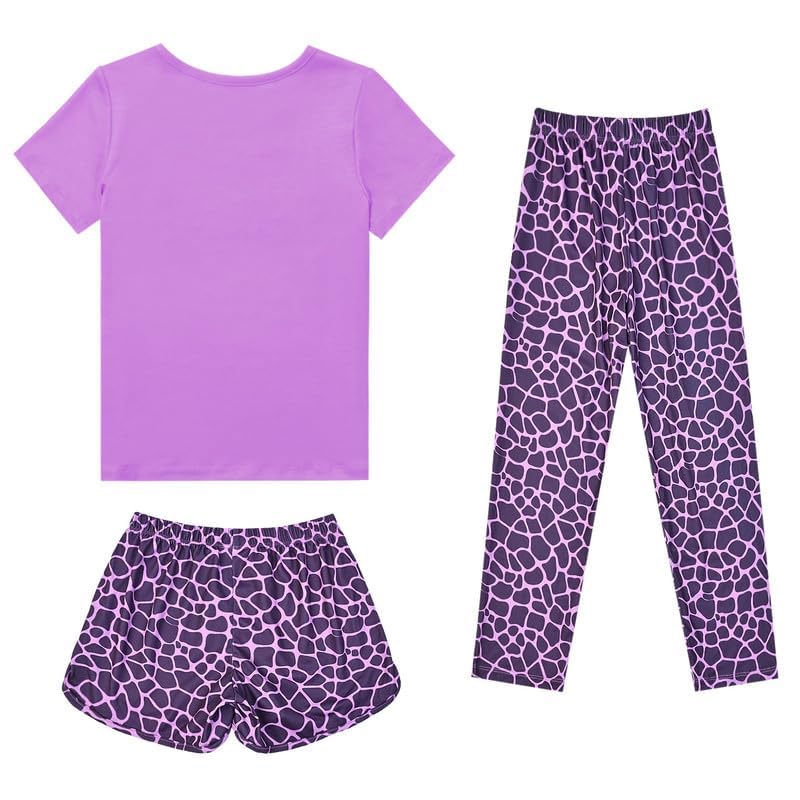 Image of Mirawise Girls 3 Pc Pajamas Sleepwear Cotton Pjs Clothes Set 4-13 Years
