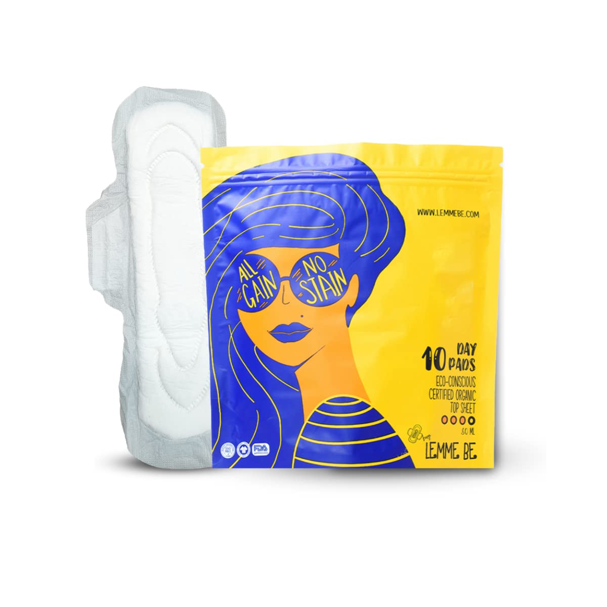 Buy Lemme Be 100 Organic Cotton Sanitary Pads For Women, Oxo