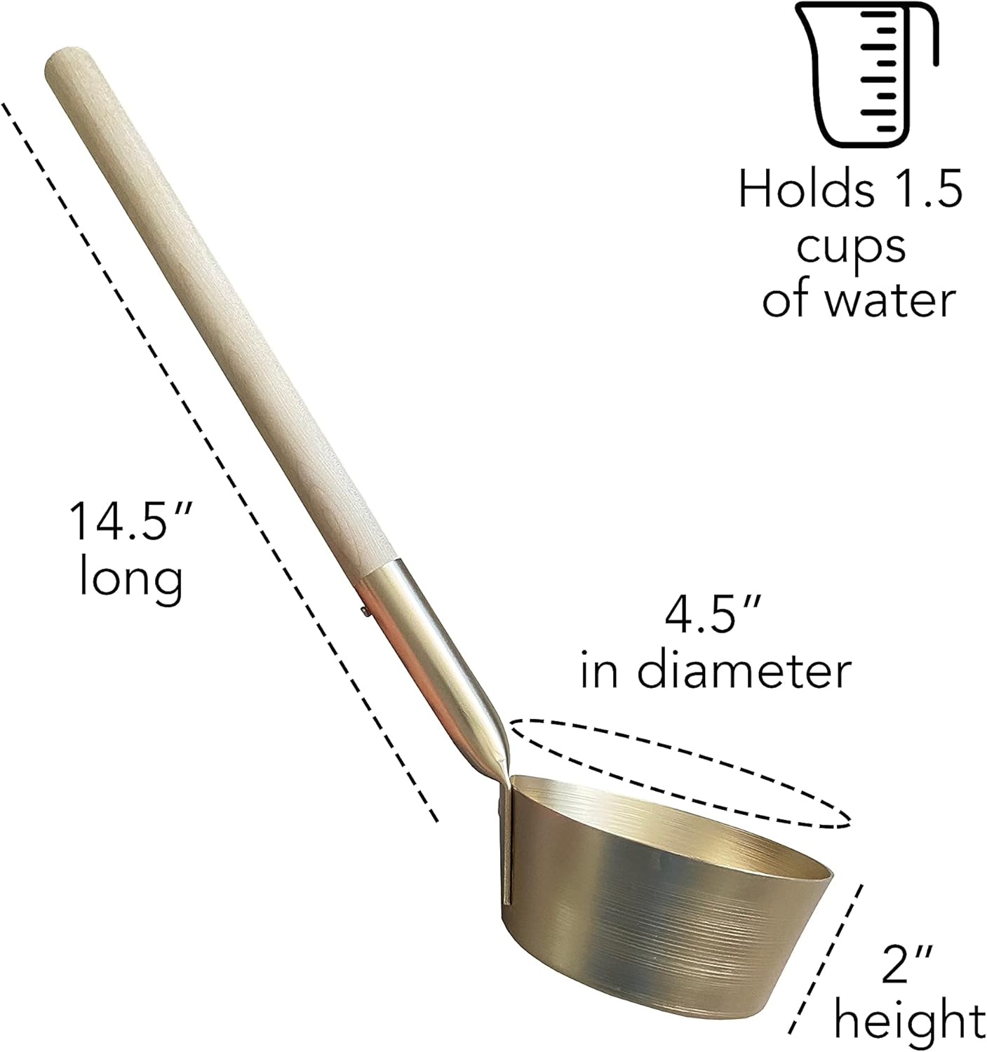 Vegapop Premium Aluminum Sauna Bucket with Ladle- Sauna Accessories for Spa Sauna and Home Sauna and Steam Room (Gold) : Patio, Lawn & Garden